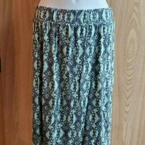 Market & Spruce Talia Printed Pencil Skirt Green Size Medium